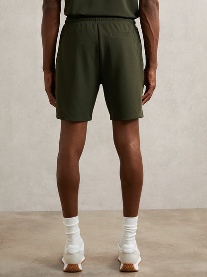 Textured Drawstring Shorts Green | Men
