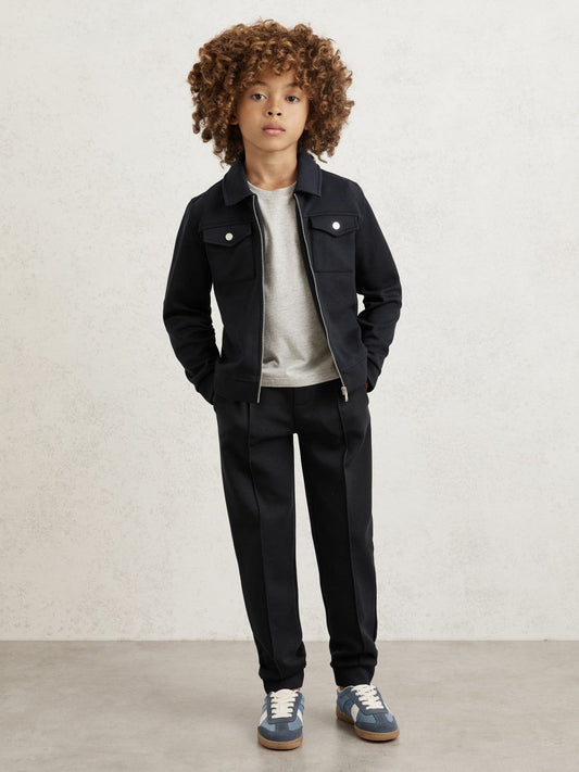 9-13 yrs Interlock Zip Through Overshirt Navy Blue | Children & Baby
