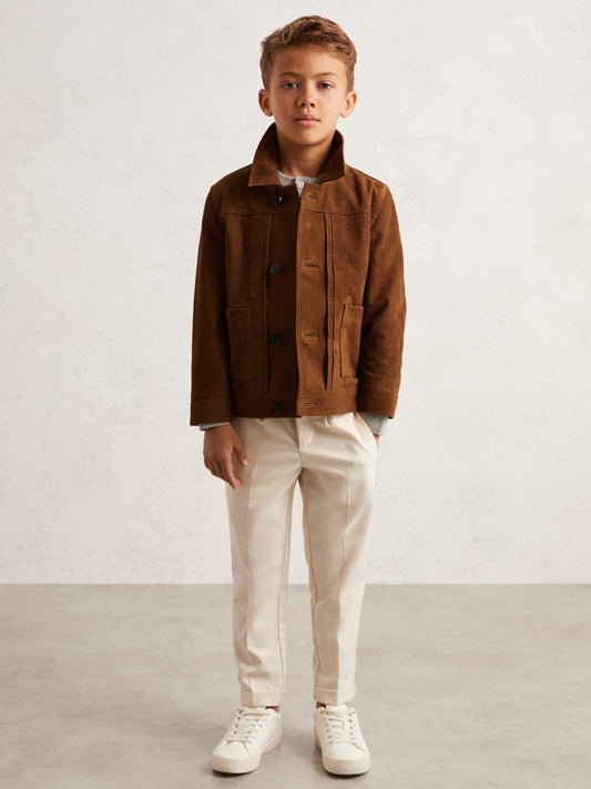 3-9 yrs Suede Worker Jacket Tobacco Brown | Children & Baby