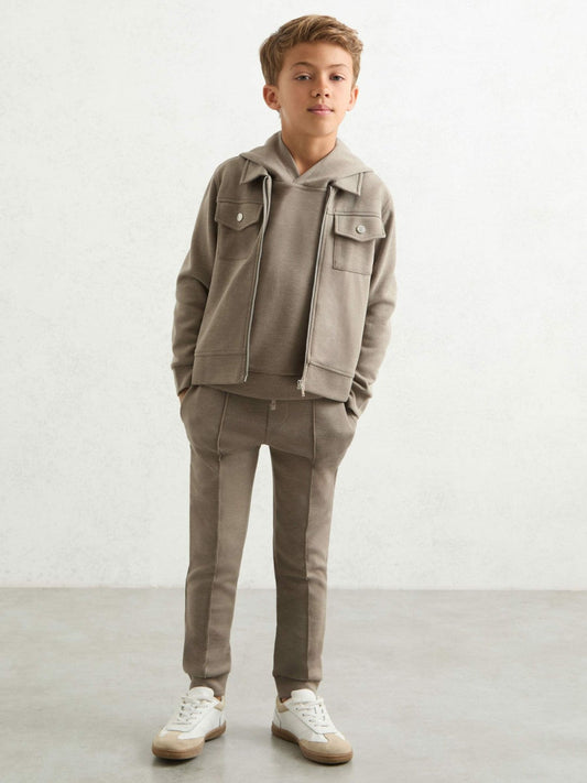 9-13 yrs Interlock Zip-Through Overshirt Taupe Brown | Children & Baby