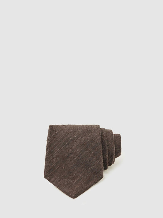 Silk Blend Textured Tie Chocolate Brown | Men