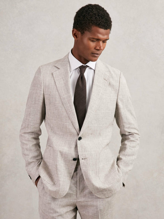 Silk Blend Textured Tie Chocolate Brown | Men