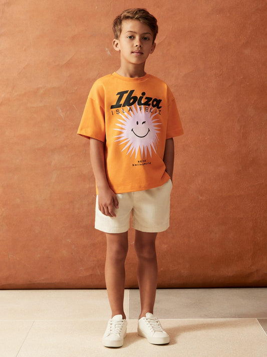 3-9 yrs SmileyWorld Sun Motif T-Shirt Orange | Children & Baby
