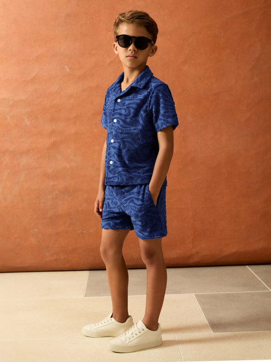 3-9 yrs SmileyWorld Wave Texture Shorts Bright Blue | Children & Baby