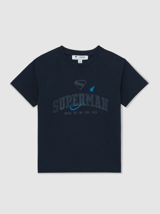 3-9 yrs Superman Raglan Logo T-Shirt Navy Blue | Children & Baby