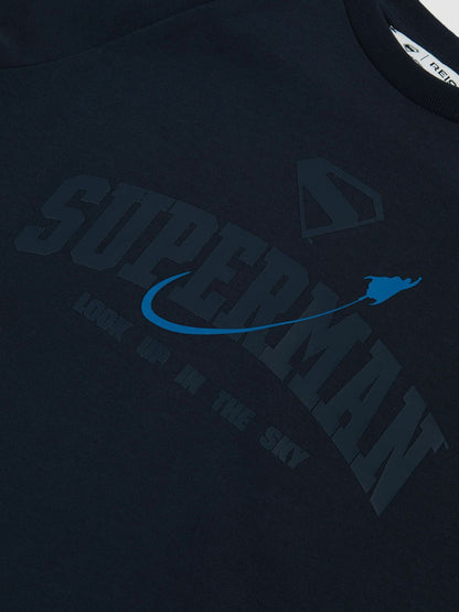 3-9 yrs Superman Raglan Logo T-Shirt Navy Blue | Children & Baby