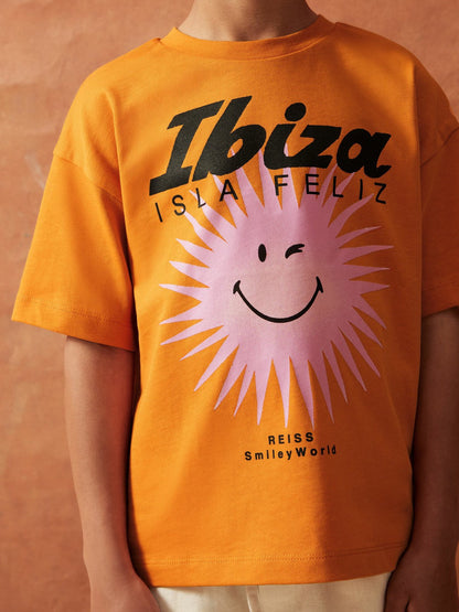 13-14 yrs SmileyWorld Sun Motif T-Shirt Orange | Children & Baby