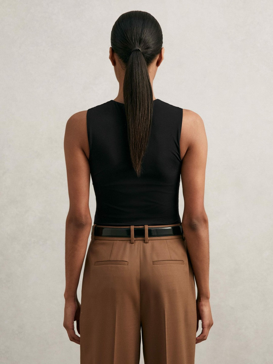 V-Neck Sleeveless Bodysuit Black | Women