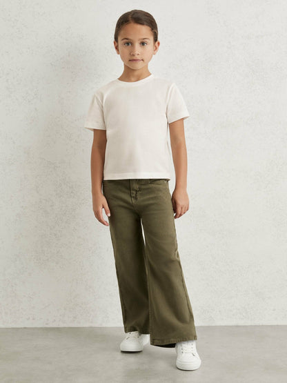 9-13 yrs Cotton Crew Neck T-Shirt Ivory | Children & Baby