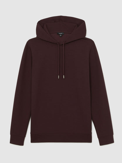 Interlock Jersey Drawstring Hoodie Cherry Red | Men