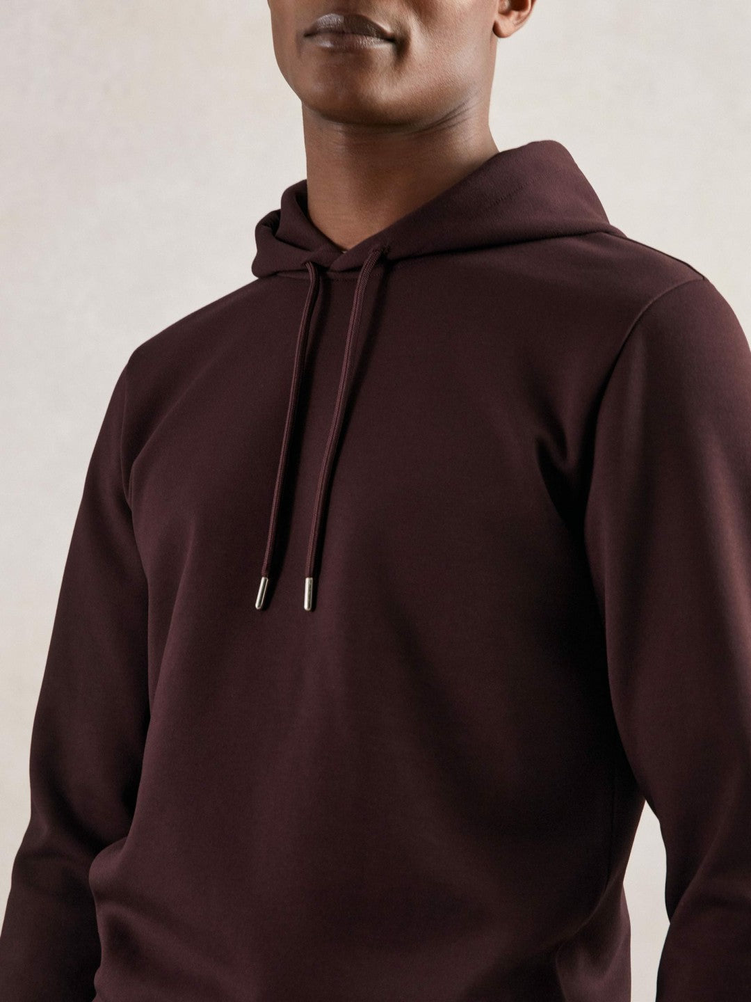 Interlock Jersey Drawstring Hoodie Cherry Red | Men