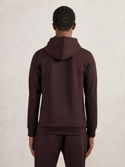 Interlock Jersey Drawstring Hoodie Cherry Red | Men