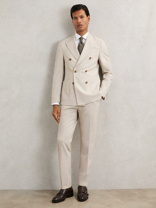 Slim-Fit Textured Suit Trousers With Wool Stone | Men
