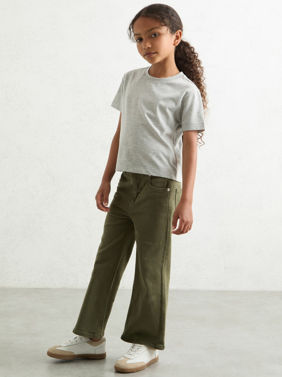 13-14 yrs Cotton-Blend Crew-Neck T-Shirt Grey Marl | Children & Baby