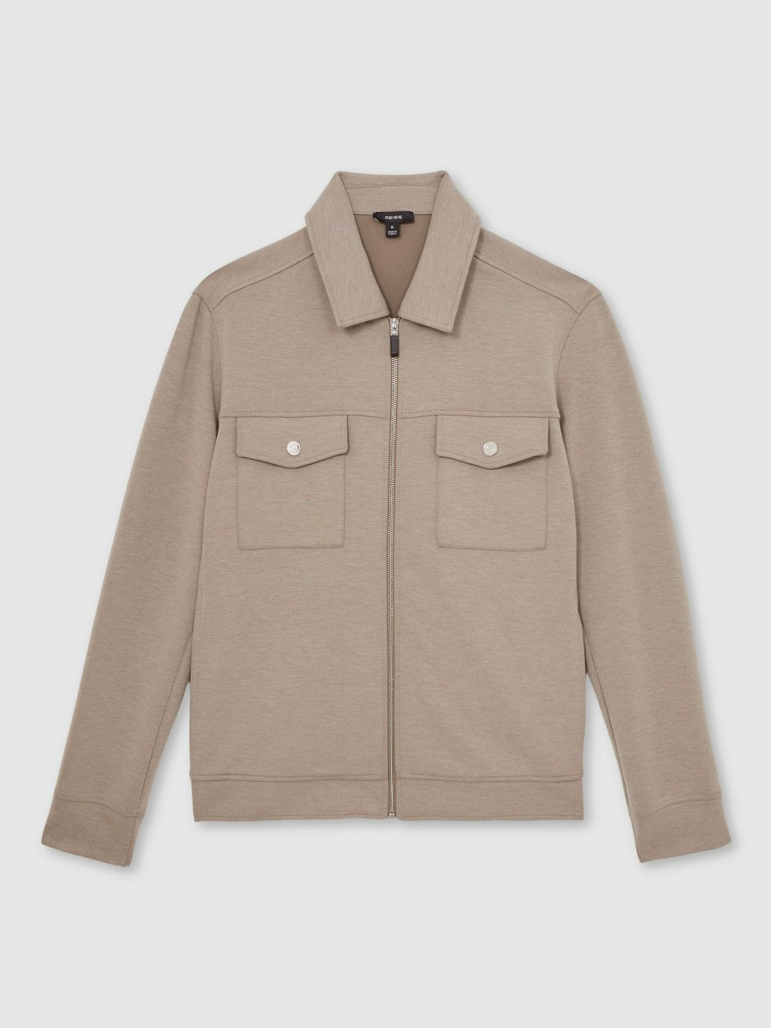 Interlock Jersey Zip-Through Jacket Taupe Brown | Men