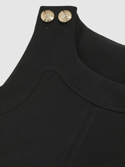 3-9 yrs Button-Detail Sleeveless Shift Dress Black | Children & Baby