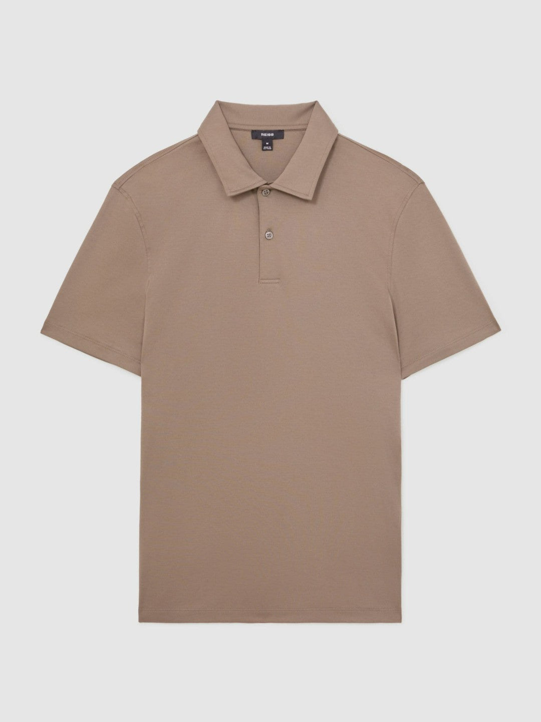 Cotton Short-Sleeve Polo Shirt Taupe Brown | Men