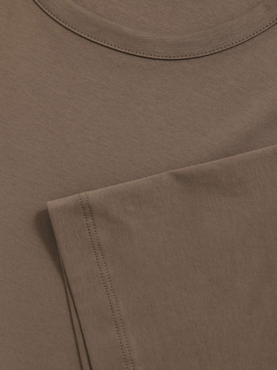 Airwater-Cotton Crew-Neck T-Shirt Taupe Brown | Men
