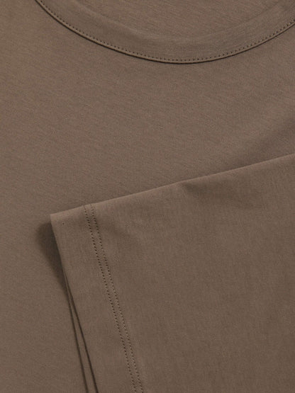 Airwater-Cotton Crew-Neck T-Shirt Taupe Brown | Men