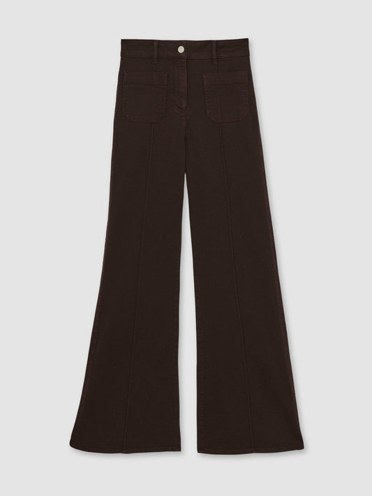 Petite Patch-Pocket Flared Jeans Burgundy | Women