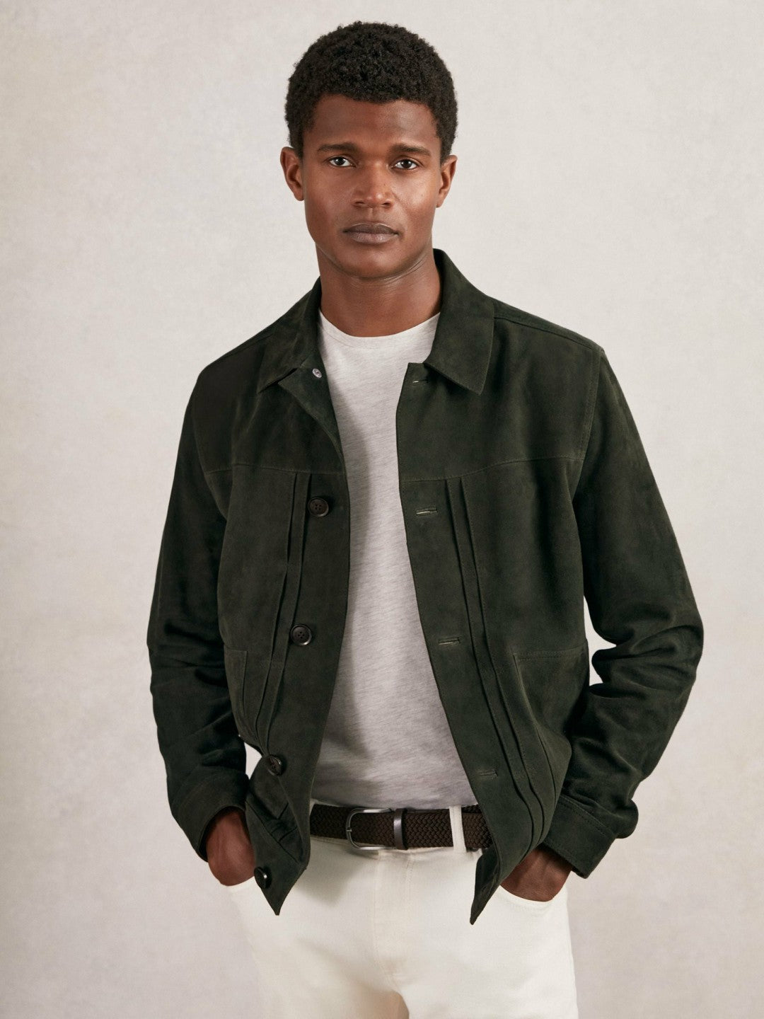 Suede Worker Jacket Dark Green | Men