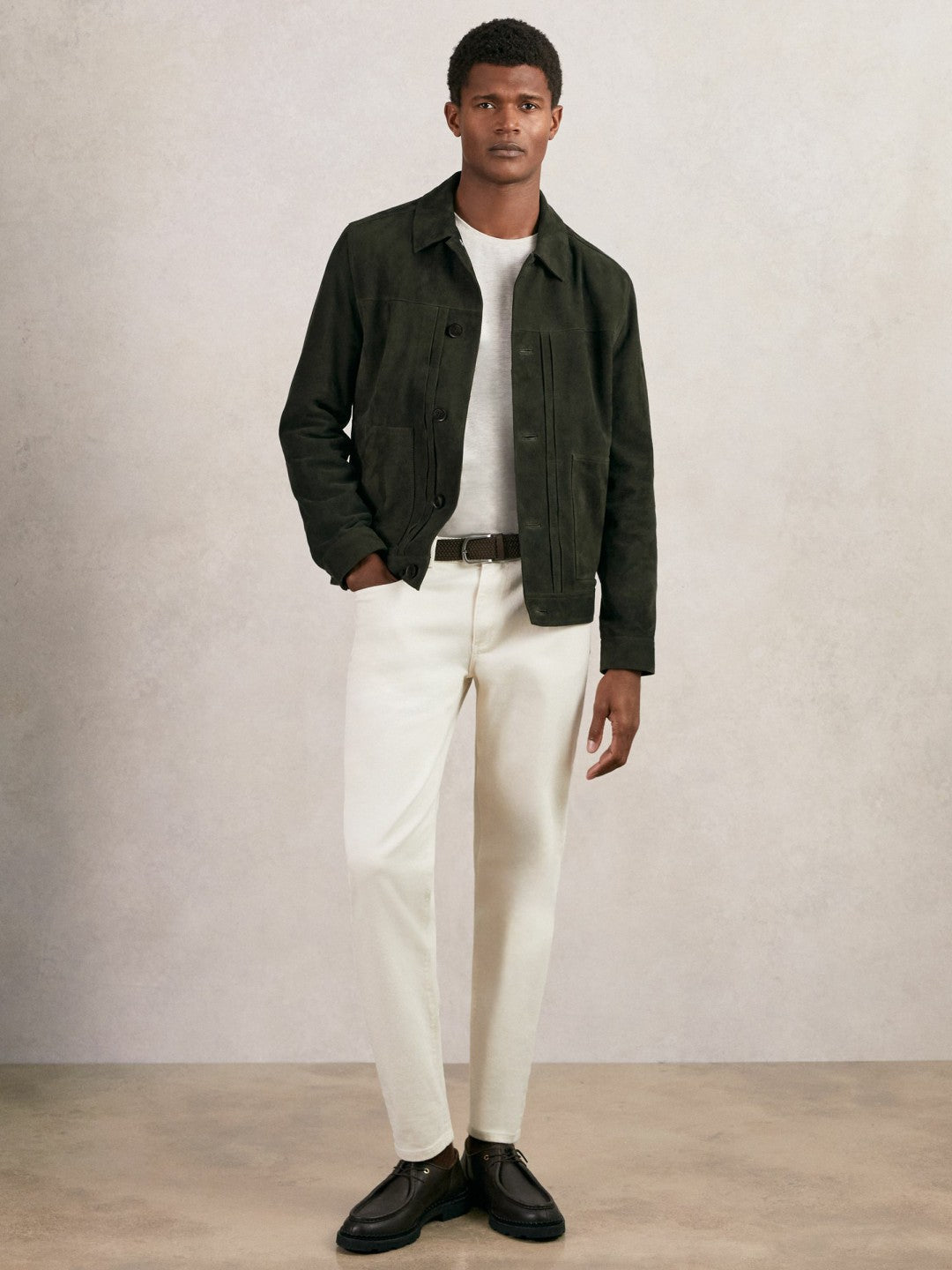 Suede Worker Jacket Dark Green | Men