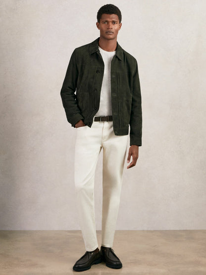 Suede Worker Jacket Dark Green | Men