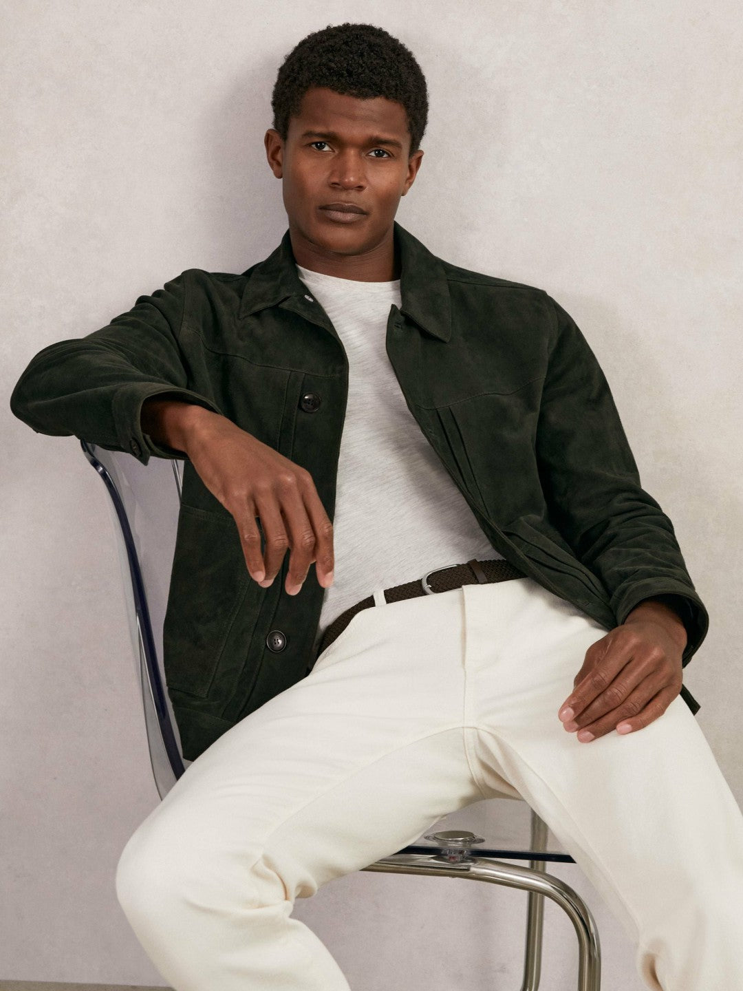 Suede Worker Jacket Dark Green | Men
