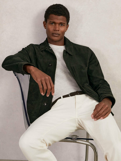 Suede Worker Jacket Dark Green | Men