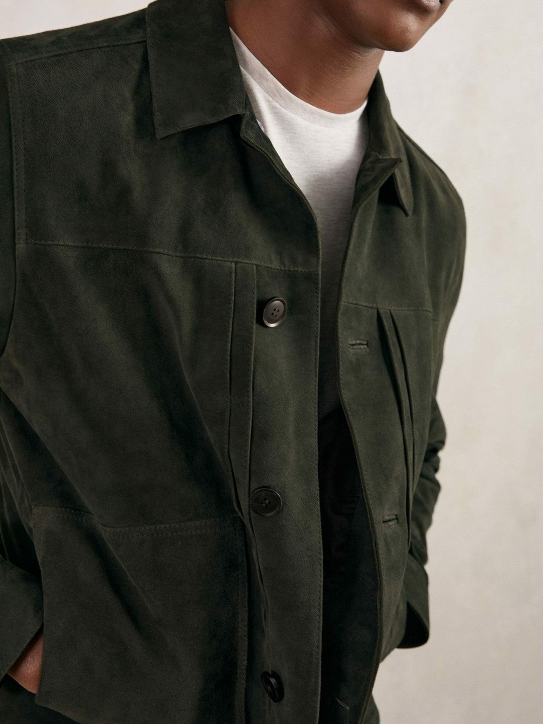 Suede Worker Jacket Dark Green | Men