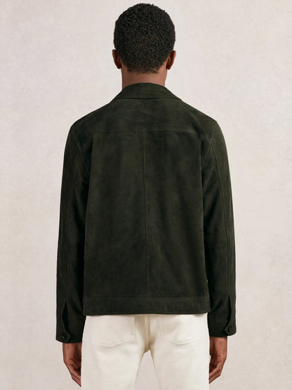 Suede Worker Jacket Dark Green | Men