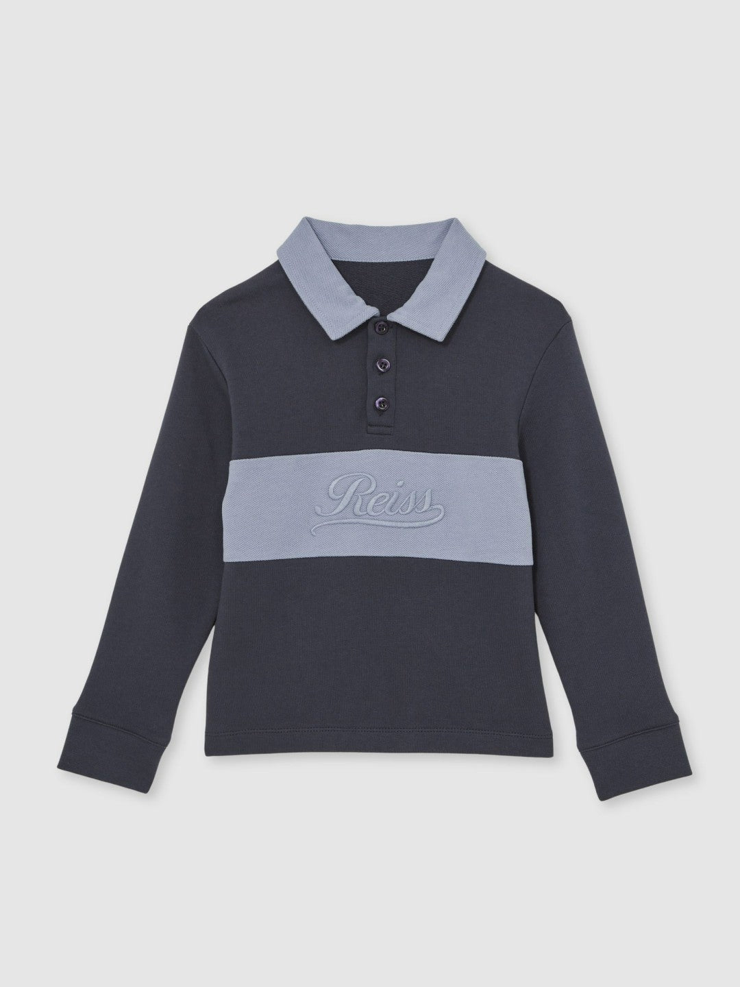 9-13 yrs Cotton Logo-Embroidery Rugby Polo Shirt Airforce Blue/Navy Blue | Children & Baby