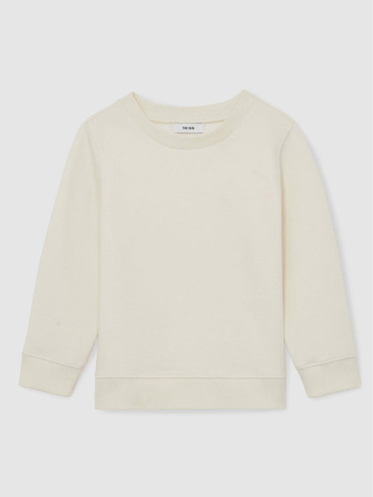 9-13 yrs Cotton-Blend Textured Sweatshirt Off White | Children & Baby