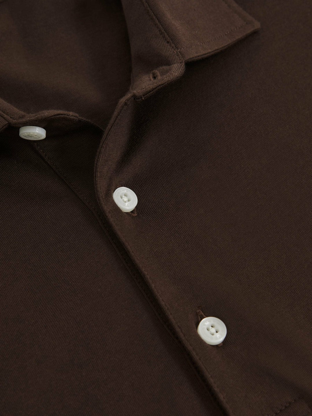 Cotton-Jersey Long Sleeve Polo Shirt Brown | Men