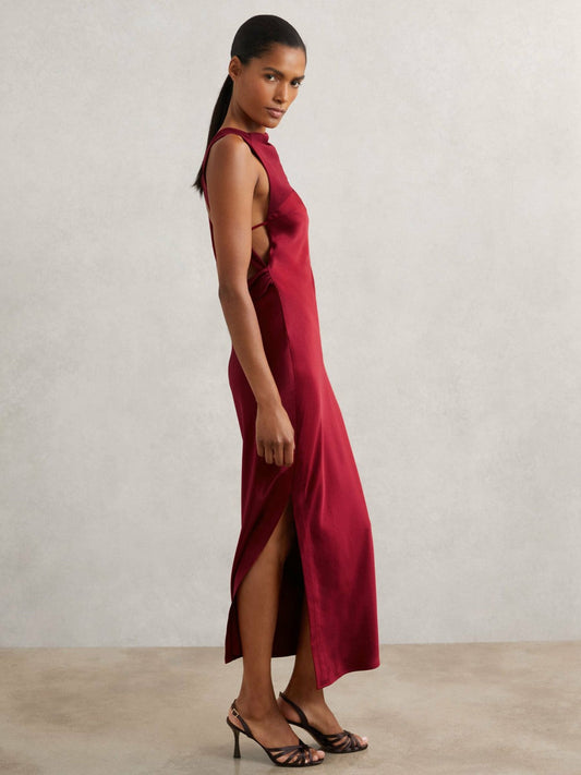 Back Detail Midi Dress Red | Women